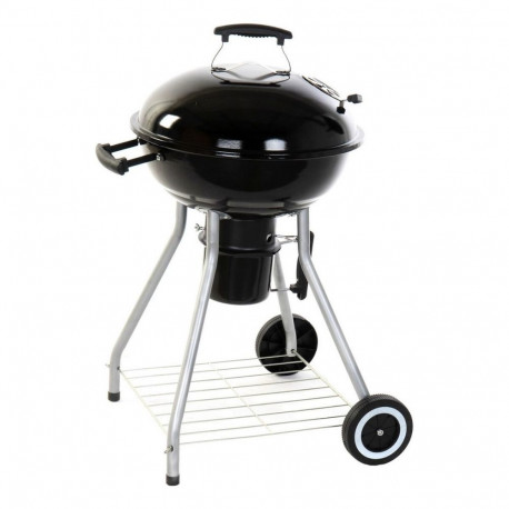 Kaane Ja Ratastega Söegrill DKD Home Decor Must Metall Plastmass Ristkülikukujuline 52,4 x 59 x 91,6