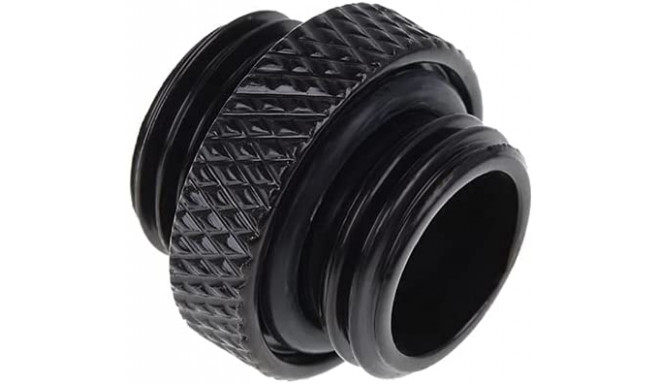 Alphacool icicle double nipple G1/4 AG to G1/4 AG, connection (black, for soft hoses (PVC, silicone,