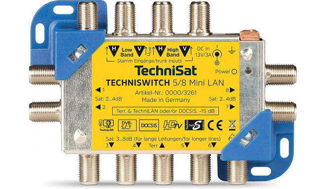 TechniSat TechniSwitch 5/8 mini LAN, multi-switch (yellow/silver)