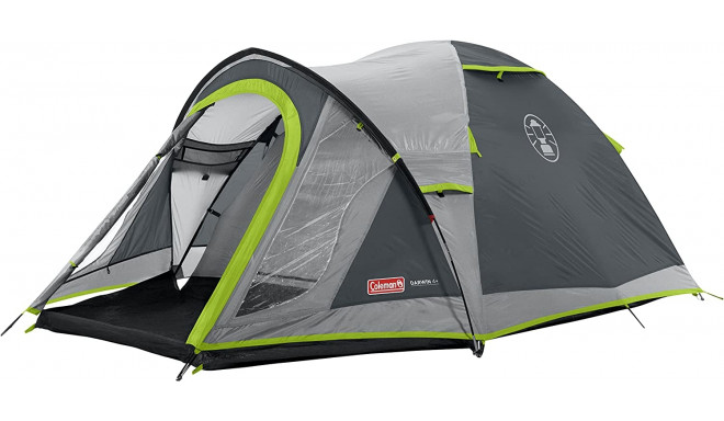 Coleman 3-person dome tent Darwin 4 Plus (grey/light green, with tunnel stem, model 2023)