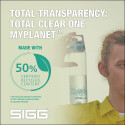 SIGG drinking bottle Total Clear One MyPlanet "Blue" 0.75L (transparent/dark blue, one-hand closure 