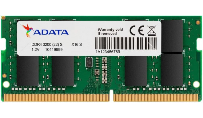 ADATA SO-DIMM 8 GB DDR4-3200, memory (green, AD4S32008G22-SGN, Premier, XMP)