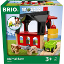 BRIO World animal barn with hay wagon, play building