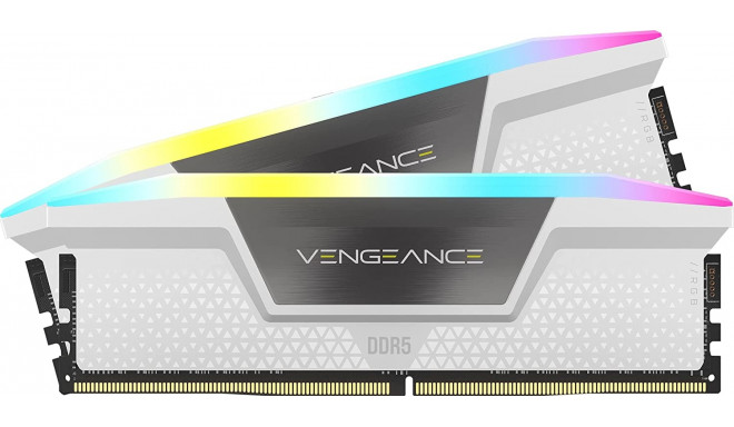 Corsair 64 GB DDR5-5200 Kit, memory (white, CMH64GX5M2B5200C40W, Vengeance RGB, XMP)