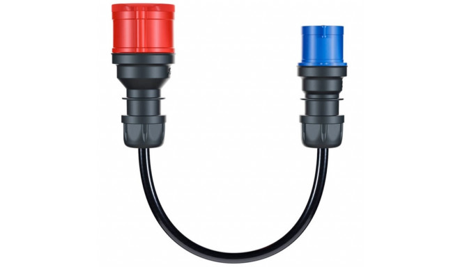 go-e adapter for Gemini flex 11 kW, CEE red three-phase current 16A > CEE blue 16A (black, 30cm)