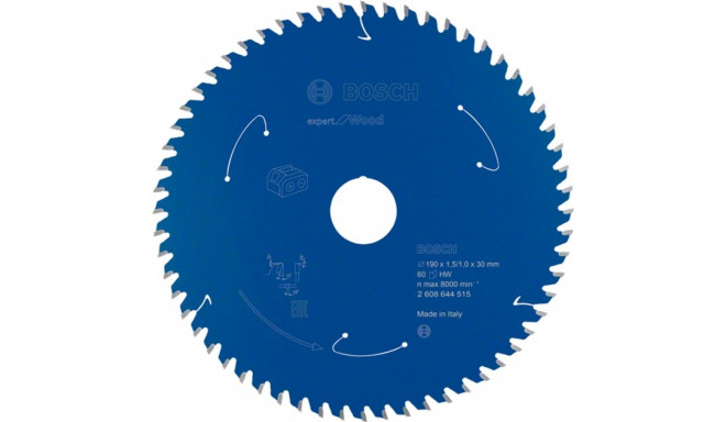 Bosch circular saw blade Expert for Wood, 190mm, 60Z (bore 30mm, for cordless saws)