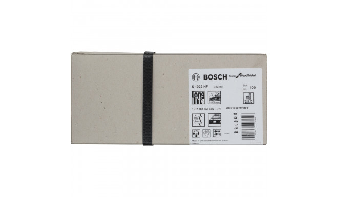 Bosch saber saw blade S 1022 HF Flexible for Wood and Metal, 100 pieces (length 200mm)