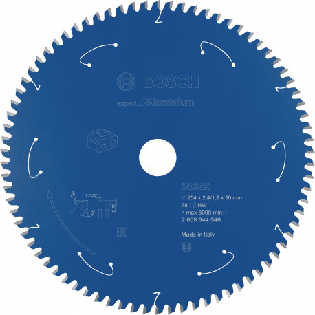 Kreissägeblatt Expert for Aluminium, Ø 254mm, 78Z (Bohrung 30mm, für Akku-Tischkreissägen)