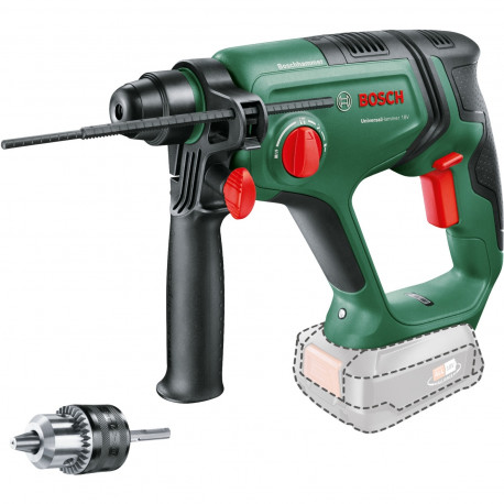 Bosch cordless hammer drill UniversalHammer 18V BARETOOL, adapter (green/black, without battery and