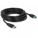 DeLOCK USB 3.2 Gen 1 extension cable, USB-A male > USB-A female (black, 5 meters, SuperSpeed)