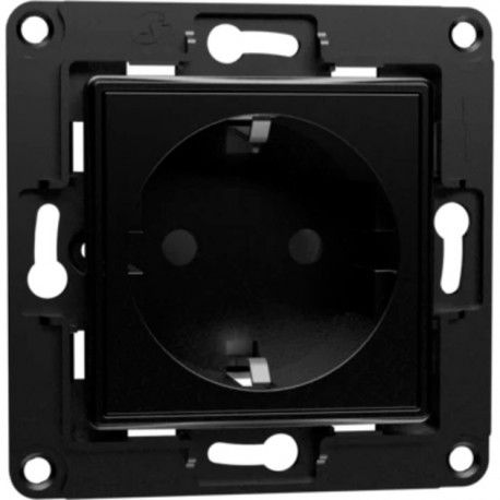 Shelly wall socket EU (black, flush-mounted)