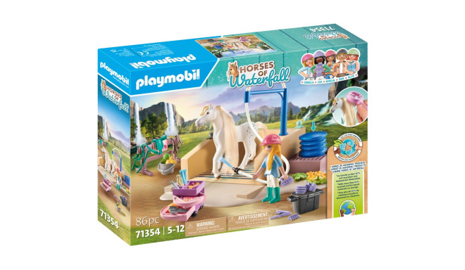 PLAYMOBIL 71354 Horses of Waterfall Isabella & Lioness with washing area, construction toy