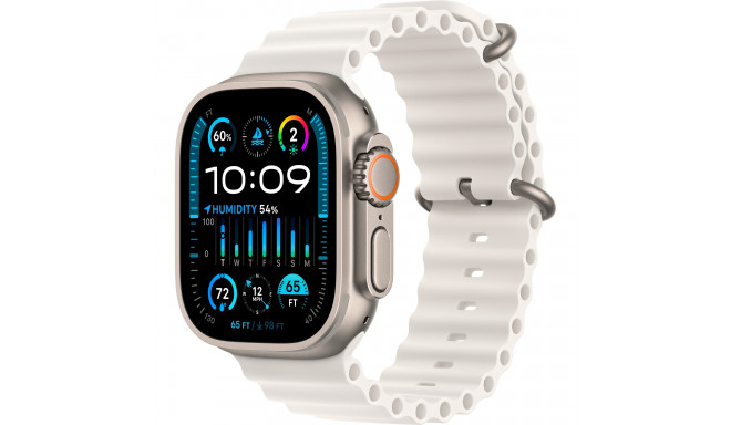 Apple Watch Ultra 2, Smartwatch (White, 49 mm, Ocean Bracelet, Titanium Case, Cellular)