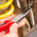 KNIPEX needle nose pliers with cutting edge 26 11 200, stork beak pliers, gripping pliers (red/blue,