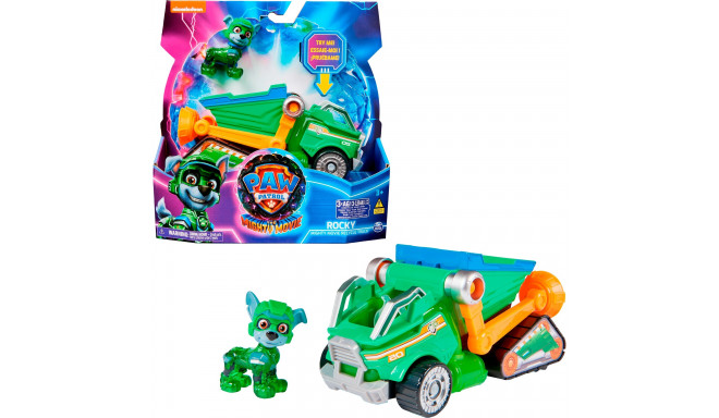 Spin Master Paw Patrol Mighty movie - basic vehicle from Rocky with puppy figure, toy vehicle