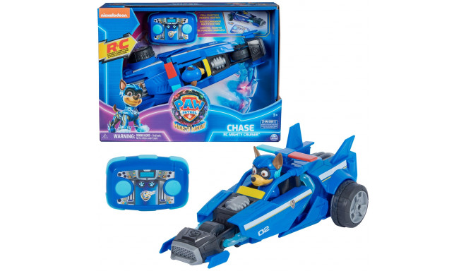 Spin Master Paw Patrol: The Mighty Movie, Remote Controlled Police Car with Chase, RC (Blue)