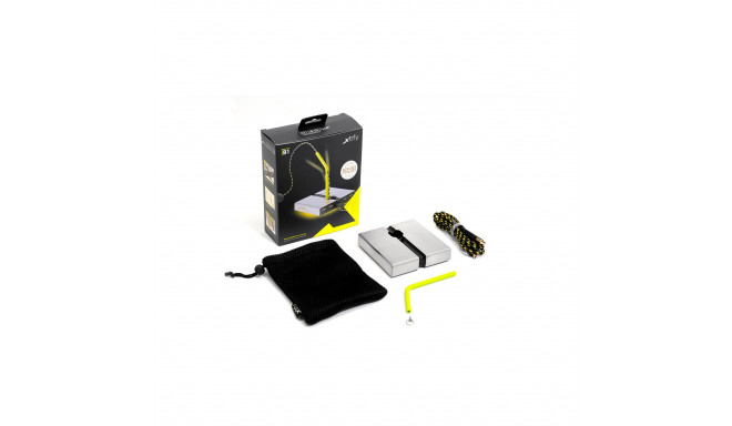 CHERRY Xtrfy B1 Mouse Bungee LED, mouse holder (silver, LED lighting, integrated USB hub)