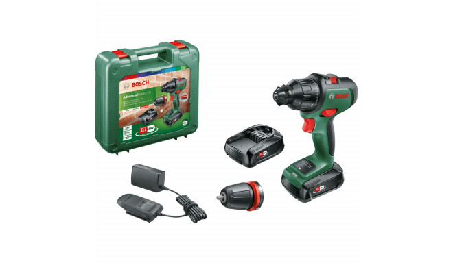 Bosch cordless impact drill AdvancedImpact 18 (green/black, 2x Li-ion battery 1.5Ah, case, POWER FOR