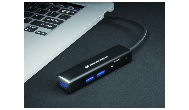 Conceptronic DONN 3-Port USB Hub with Card Readers