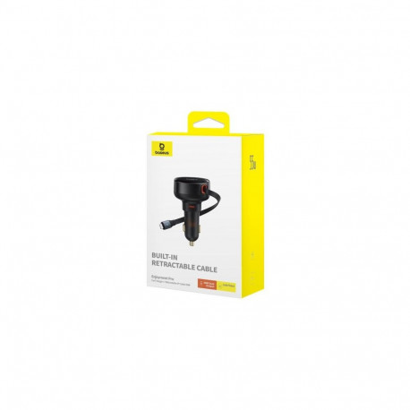 Baseus Car Charger Enjoyment Pro Fast Charger Type-C female, Lightning male (0.75m) Built-in Retract