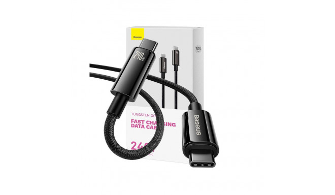 USB-C to USB-C cable Baseus Tungsten Gold 240W 3m (black)