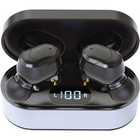 Platinet wireless earbuds Sport Vibe + charging station PM1050, black (opened package)