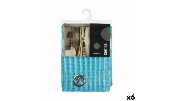 Curtain 140 x 260 cm Grille Blue (6 Units)