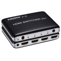PremiumCord 4K@60Hz HDMI switch 3:1 plastic with remote control