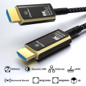 PremiumCord Ultra High Speed HDMI 2.1 Optical Fiber AOC Cable 8K@60Hz, 20m gold