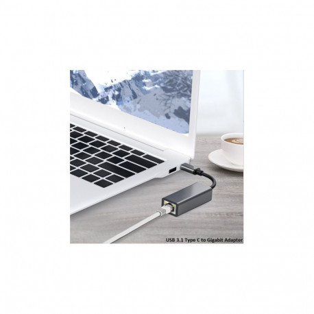 PremiumCord Adapter USB-C to Gigabit 10/100/1000Mbps connector RJ45