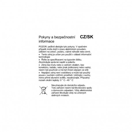 Power adapter 230V / 12V / 2,5A DC