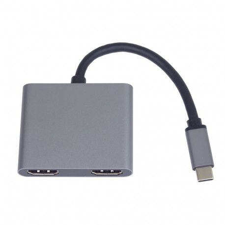 PremiumCord MST adapter USB-C to 2x HDMI, USB3.0, USB-C PD (power delivery), resolution 4K and FULL 