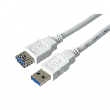 PremiumCord Extension Cable USB 3.0 Super-speed 5Gbps  A-A, MF, 9pins, 3m white