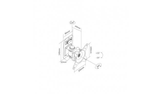 DIGITUS Universal Wall Mount with swivel function