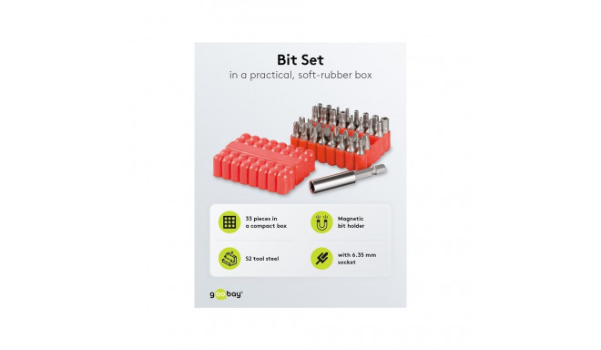 fixPOINT Bit set, 33 pcs. - made of premium CFRV (tool steel)