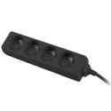 PremiumCord Extension power cord 230V 3m 4 outlets, black