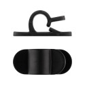 goobay Cable management clip set, black, 6-piece set for organising and attaching cables