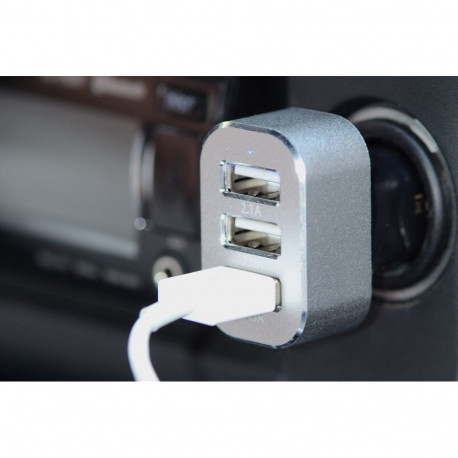 Micro USB vehicle charger set 2.1A vehicle charging adapter with two USB ports and Micro USB cable 1