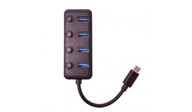 PremiumCord 5G SuperSpeed USB Hub Type C to 4x USB 3.2 A  Gen1, power switches