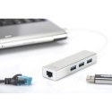 DIGITUS USB 3.0 3-Port Hub & Gigabit LAN Adapter