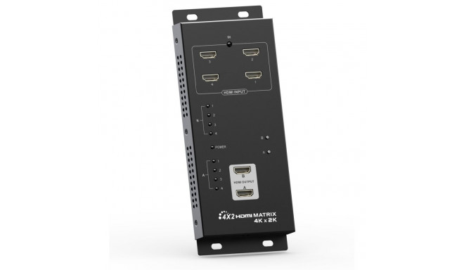 PremiumCord HDMI matrix switch 4:2 with audio, resolution 4Kx2K