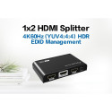 PremiumCord HDMI 2.0 splitter 1-2 ports, 4K/60Hz, FULL HD, 3D, HDR, EDID management