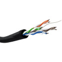 goobay TP Cable 4x2,solid UTP Cat5e AWG24, 100m, black, outdoor