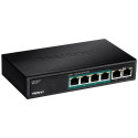 TRENDnet PoE 6port switch 10/100 N-Way, metal, 60W max.