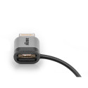 CABSTONE Lightning iPhone charge/sync 2in1 cable, black-silver, 8pin + micro - USB A M/M, 1m