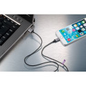 CABSTONE Lightning iPhone charge/sync cable, black-silver, 8pin - USB A M/M, 3m