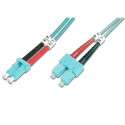 DIGITUS Fiber Optic Patch Cord, LC/SC Multimode 50/125 µ, OM3, Duplex, 1m