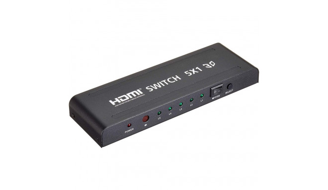 PremiumCord HDMI switch 5:1 metal with remote control and power adapter