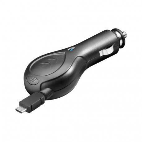 goobay car charger with retractable cable with micro USB max.0.8A