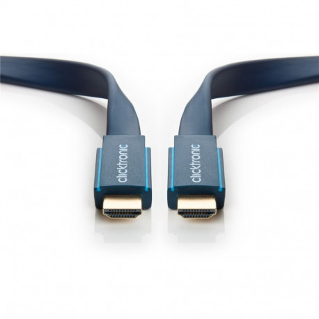 ClickTronic HQ OFC cable HDMI male  HDMI male, gold plated, HDMI High Speed with Ethernet, flat, 3